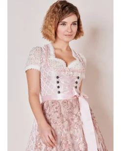 Krüger MADL Dirndl "Lia" mit Spitzenschürze 415767 | Rose 50cm