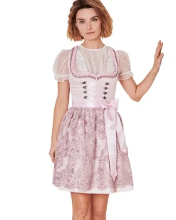 Krüger MADL Dirndl "Paulin" mit Spitzenschürze 417067 | Rose 50cm