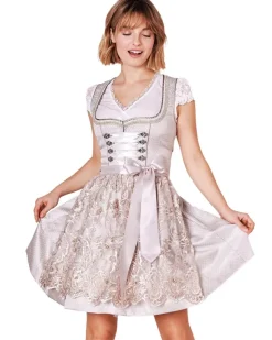 Krüger MADL Dirndl "Vivien" mit Spitzenschürze 414867 | Beige 50cm