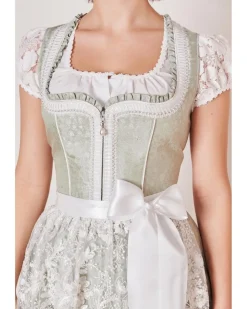 Krüger MADL Dirndl "Zephyra" mit Spitzenschürze 414267 | Hellgrün 50cm