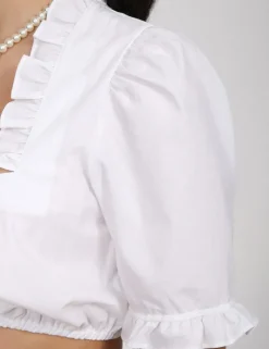 Krüger MADL Dirndlbluse "Negra" Halbarm mit Rüschen 42940 | Ecru