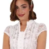Krüger Spitzen Dirndlbluse "Laive" mit Flügelarm 201431 | Ecru