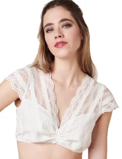 Krüger Spitzen Dirndlbluse "Resi" Flügelarm 312365 | Ecru