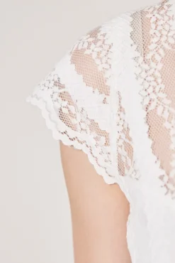 Krüger Spitzen Dirndlbluse "Resi" Flügelarm 312365 | Ecru