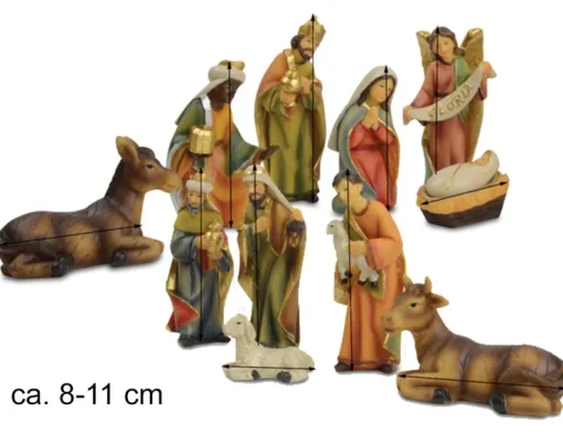 Krippenfigurenset "Gloria" 11-tlg. - 8-11 cm Holzdesign Weihnachtskrippe | 78462
