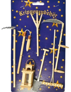 Krippenzubehör Set "Feldarbeit" 7-tlg. aus Holz | 78201 Weihnachtskrippe Modelleisenbahn