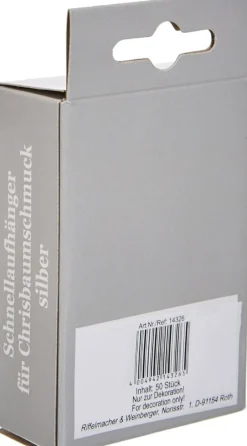 Kugel-Aufhänger in Box, | 50 Stück Silber