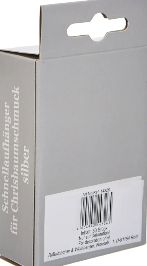 Kugel-Aufhänger in Box, | 50 Stück Silber