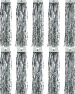 Lametta Glatt 48cm - Glanz Silber | 10er Set