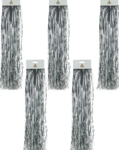 Lametta Glatt 48cm - Glanz Silber | 5er Set