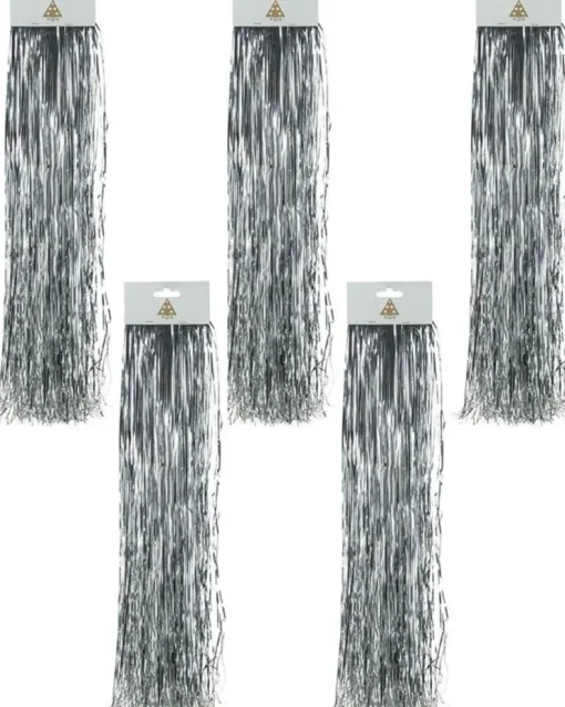 Lametta Glatt 48cm - Glanz Silber | 5er Set
