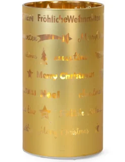 LED Windlicht Laterne Gold 16 cm | 27671