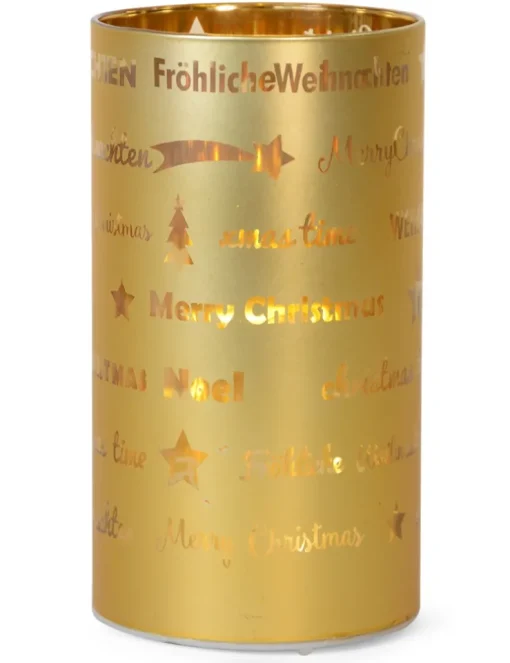 LED Windlicht Laterne Gold 16 cm | 27671