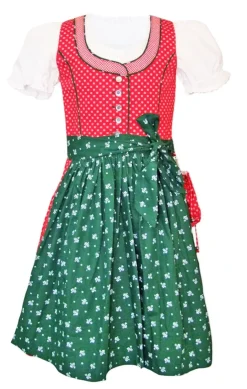 Lekra Kinder Dirndl Nele - 3-tlg. Rot Grün