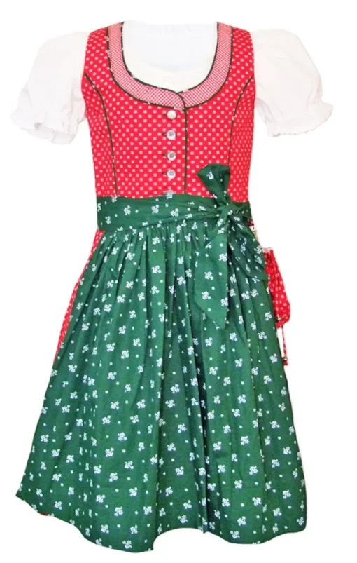 Lekra Kinder Dirndl Nele - 3-tlg. Rot Grün