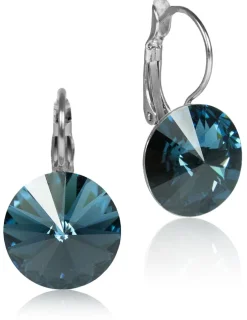 LUISIA® 12 mm Ohrringe Rivoli mit Kristallen von Swarovski® - Montana / Ozeanblau
