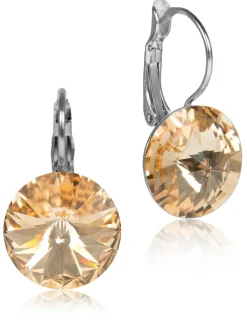 LUISIA® 14 mm Ohrringe Rivoli mit Kristallen von Swarovski® - Light Peach / Apricot