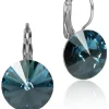 LUISIA® 14 mm Ohrringe Rivoli mit Kristallen von Swarovski® - Montana / Ozeanblau