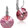LUISIA® 14 mm Ohrringe Rivoli mit Kristallen von Swarovski® - Rosa