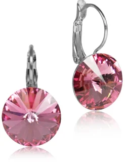 LUISIA® 14 mm Ohrringe Rivoli mit Kristallen von Swarovski® - Rosa
