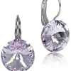 LUISIA® 14 mm Ohrringe Rivoli mit Kristallen von Swarovski® - Violet / Flieder