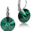 LUISIA® 12 mm Ohrringe Rivoli mit Kristallen von Swarovski® - Emerald / Smaragdgrün