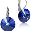 LUISIA® 14 mm Ohrringe Rivoli mit Kristallen von Swarovski® - Safir / Royalblau