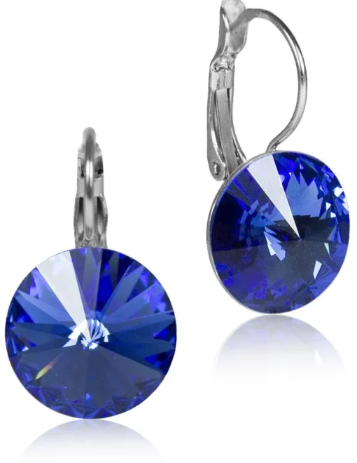 LUISIA® 14 mm Ohrringe Rivoli mit Kristallen von Swarovski® - Safir / Royalblau