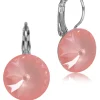 LUISIA® 14 mm Ohrringe Rivoli mit Kristallen von Swarovski® | Matt Flamingo Pink