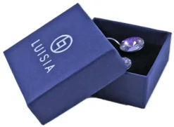 LUISIA® 12 mm Ohrringe Rivoli mit Kristallen von Swarovski® - Montana / Ozeanblau