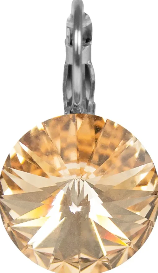 LUISIA® 14 mm Ohrringe Rivoli mit Kristallen von Swarovski® - Light Peach / Apricot
