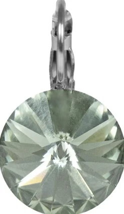LUISIA® 14 mm Ohrringe Rivoli mit Kristallen von Swarovski® - Black Diamond / Grau
