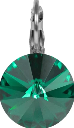 LUISIA® 12 mm Ohrringe Rivoli mit Kristallen von Swarovski® - Emerald / Smaragdgrün