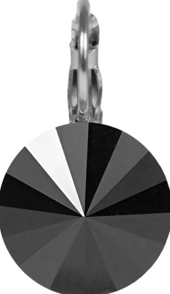 LUISIA® 12 mm Ohrringe Rivoli mit Kristallen von Swarovski® - Jet / Schwarz