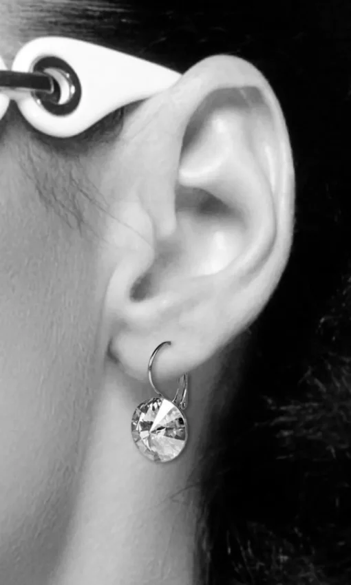 LUISIA® 14 mm Ohrringe Rivoli mit Kristallen von Swarovski® - Siam / Dunkelrot
