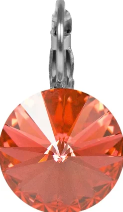 LUISIA® 12 mm Ohrringe Rivoli mit Kristallen von Swarovski® - Padparatscha / Koralle