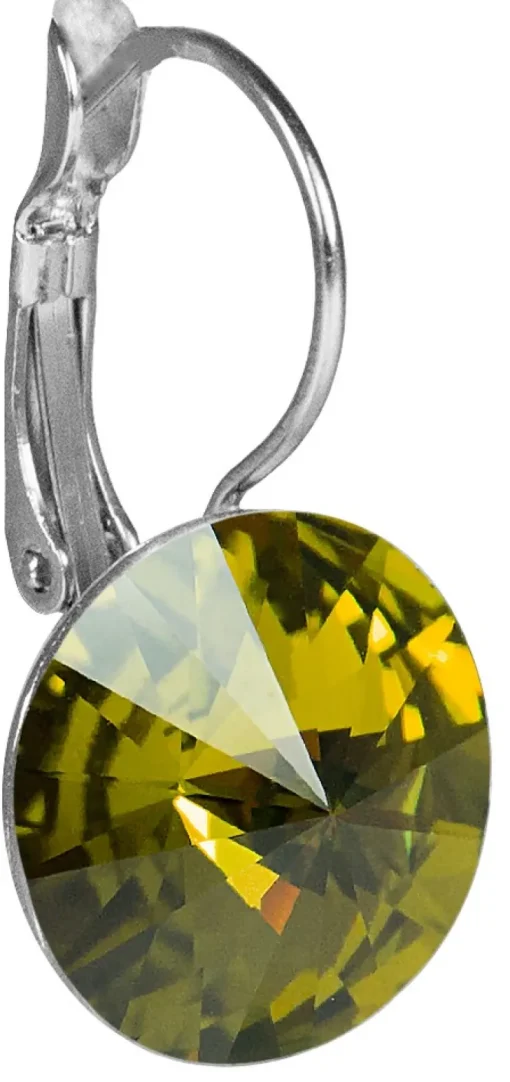 LUISIA® 14 mm Ohrringe Rivoli mit Kristallen von Swarovski® - Olivgrün