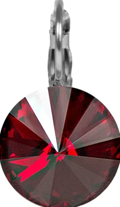 LUISIA® 14 mm Ohrringe Rivoli mit Kristallen von Swarovski® - Siam / Dunkelrot