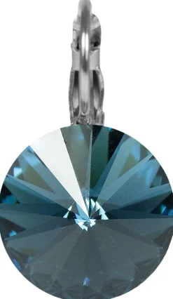 LUISIA® 14 mm Ohrringe Rivoli mit Kristallen von Swarovski® - Montana / Ozeanblau