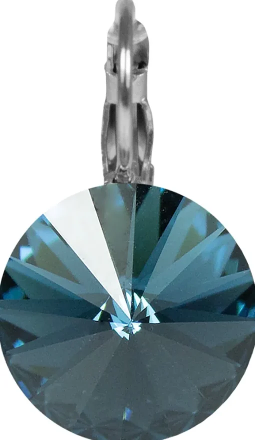 LUISIA® 14 mm Ohrringe Rivoli mit Kristallen von Swarovski® - Montana / Ozeanblau