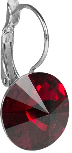 LUISIA® 14 mm Ohrringe Rivoli mit Kristallen von Swarovski® - Siam / Dunkelrot