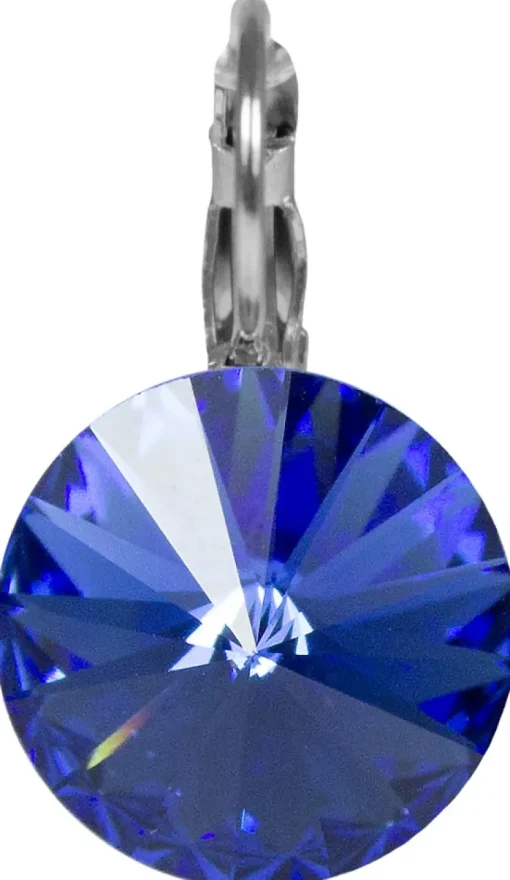 LUISIA® 14 mm Ohrringe Rivoli mit Kristallen von Swarovski® - Safir / Royalblau