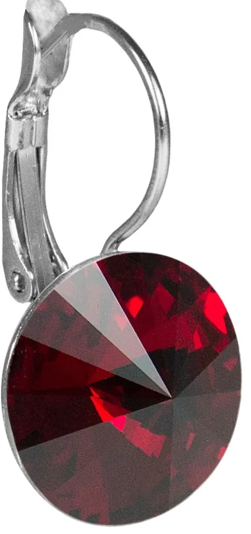LUISIA® 14 mm Ohrringe Rivoli mit Kristallen von Swarovski® - Siam / Dunkelrot