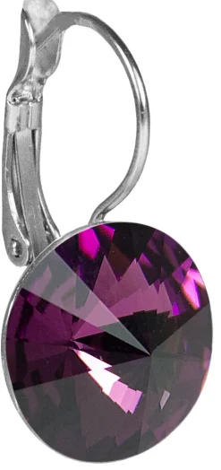 LUISIA® 12 mm Ohrringe Rivoli mit Kristallen von Swarovski® - Amethyst / Pflaume