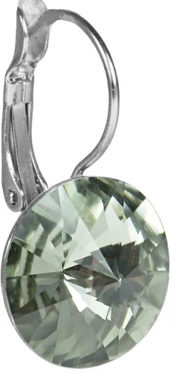 LUISIA® 14 mm Ohrringe Rivoli mit Kristallen von Swarovski® - Black Diamond / Grau