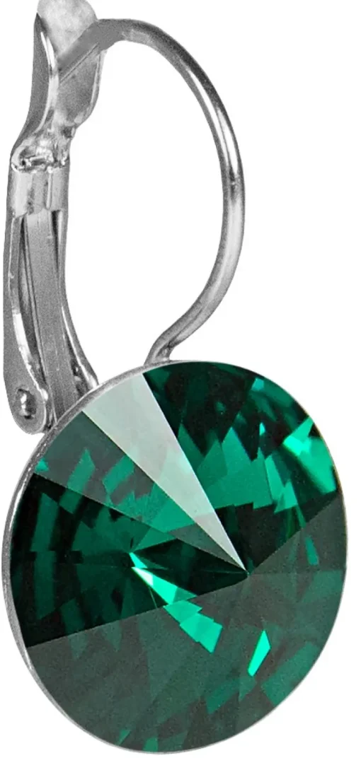LUISIA® 14 mm Ohrringe Rivoli mit Kristallen von Swarovski® - Emerald / Smaragdgrün