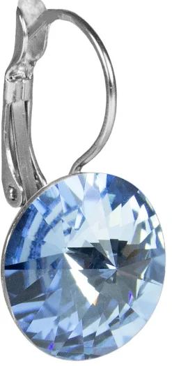 LUISIA® 14 mm Ohrringe Rivoli mit Kristallen von Swarovski® - Light Safir / Hellblau