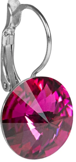 LUISIA® 12 mm Ohrringe Rivoli mit Kristallen von Swarovski® - Fuchsia / Pink