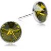 LUISIA® 6 mm Ohrstecker "Joy" mit Kristallen von Swarovski® | Olivgrün