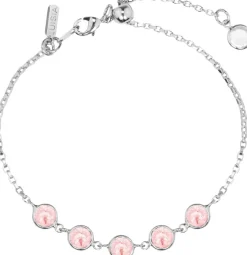 LUISIA® Armband "Calanthe" mit fünf Kristallen von Swarovski® - Silber / Light Rose